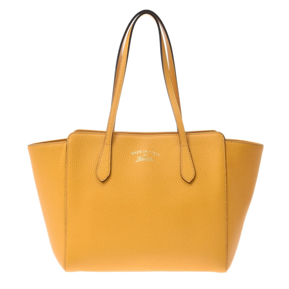GUCCI Swing Tote Yellow Leather Bag